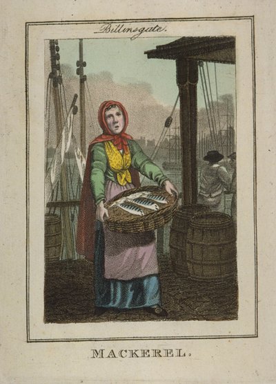 Makrelenverkäufer in Billingsgate, 1804 von William Marshall Craig